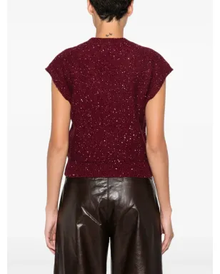 Marella グリッター付きVネックニットトップ - サムネイル4