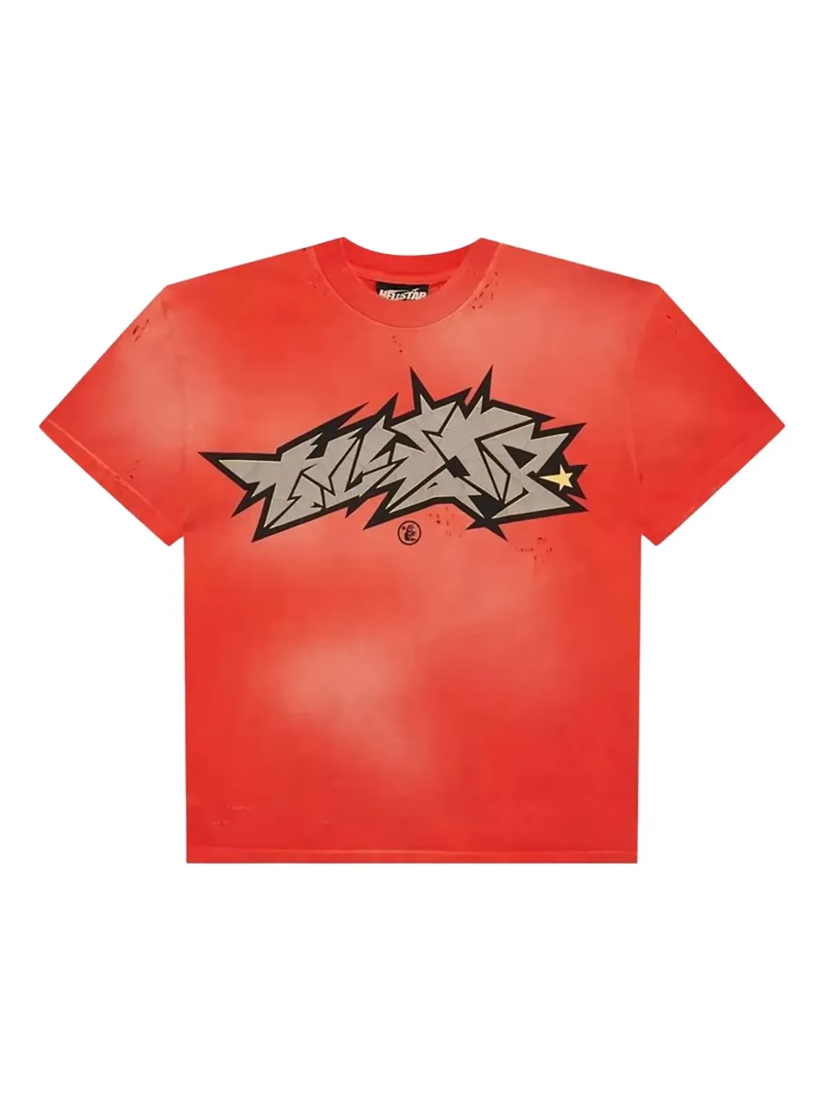 HELLSTAR Crack-print graphic T-shirt - Red - 画像1