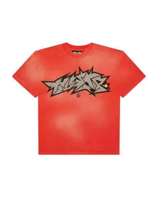 HELLSTAR Crack-print graphic T-shirt - Red - サムネイル1