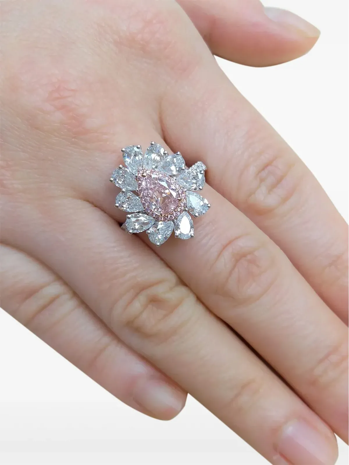 HYT Jewelry 18Kホワイトゴールドとローズゴールド ダイヤモンドリング - 画像2