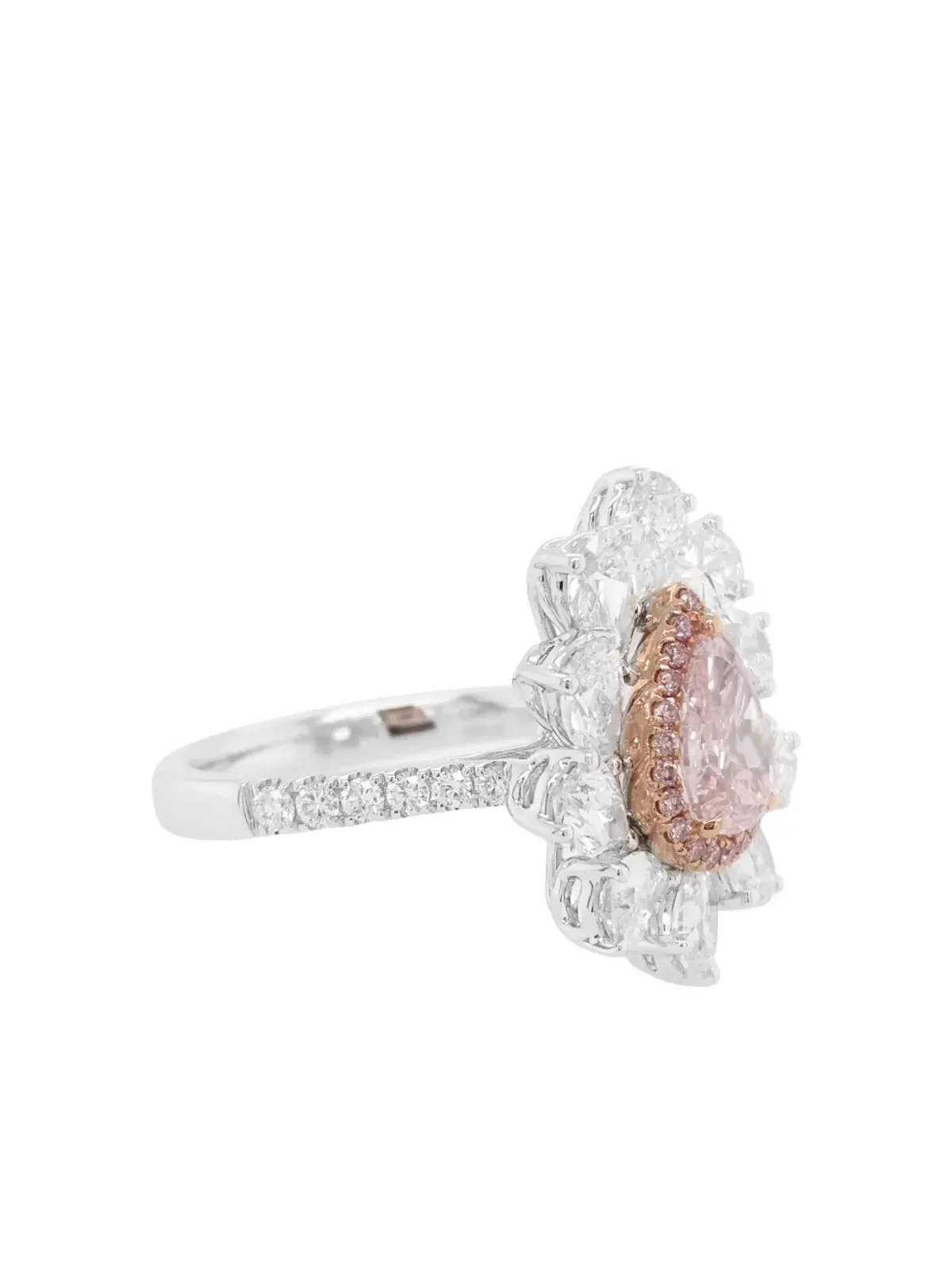 HYT Jewelry 18Kホワイトゴールドとローズゴールド ダイヤモンドリング - 画像4