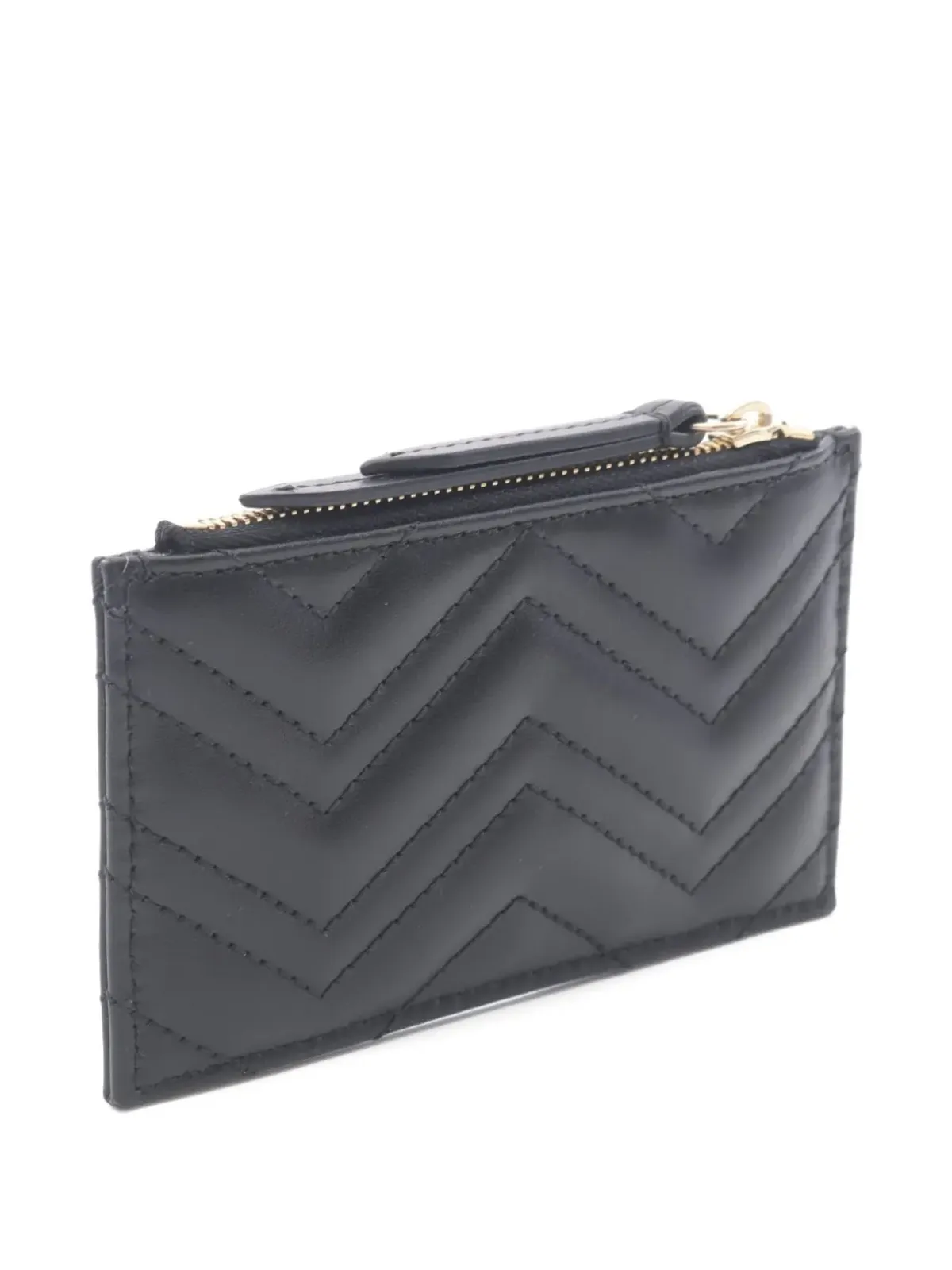 Gucci Pre-Owned 20年代チェボン柄キルト ダブルG コインパース - 画像2