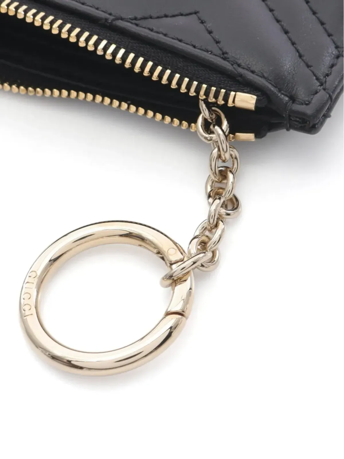 Gucci Pre-Owned 20年代チェボン柄キルト ダブルG コインパース - 画像3