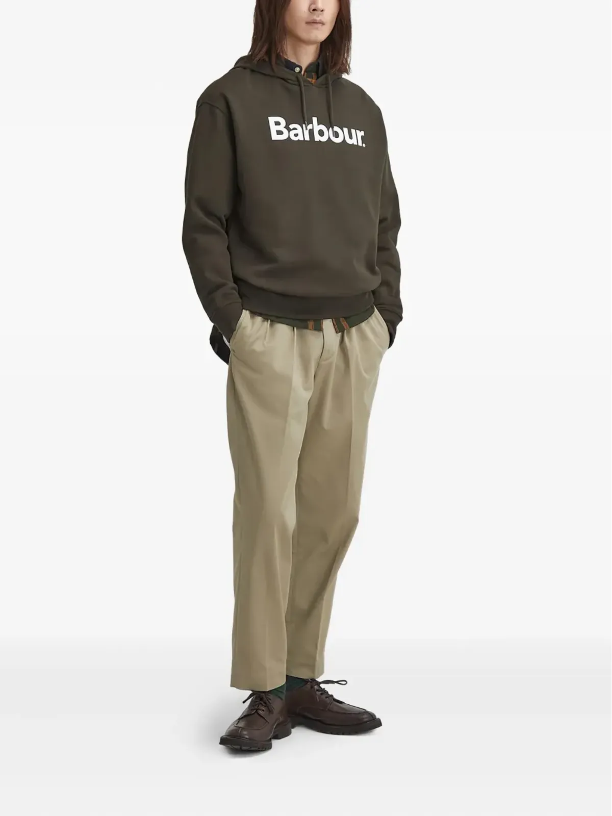Barbour ロゴプリントフーディ - 画像2