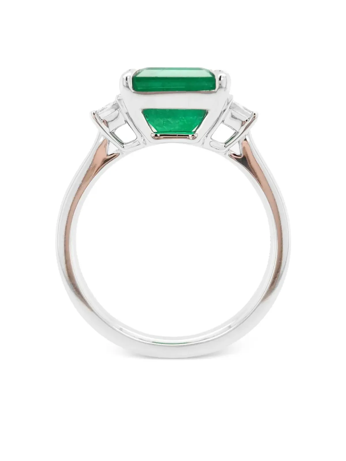 HYT Jewelry 18Kホワイトダイヤモンドとエメラルドのリング - 画像2