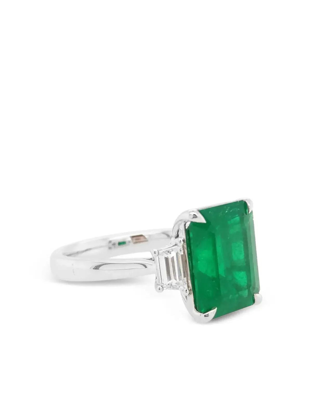 HYT Jewelry 18Kホワイトダイヤモンドとエメラルドのリング - 画像3