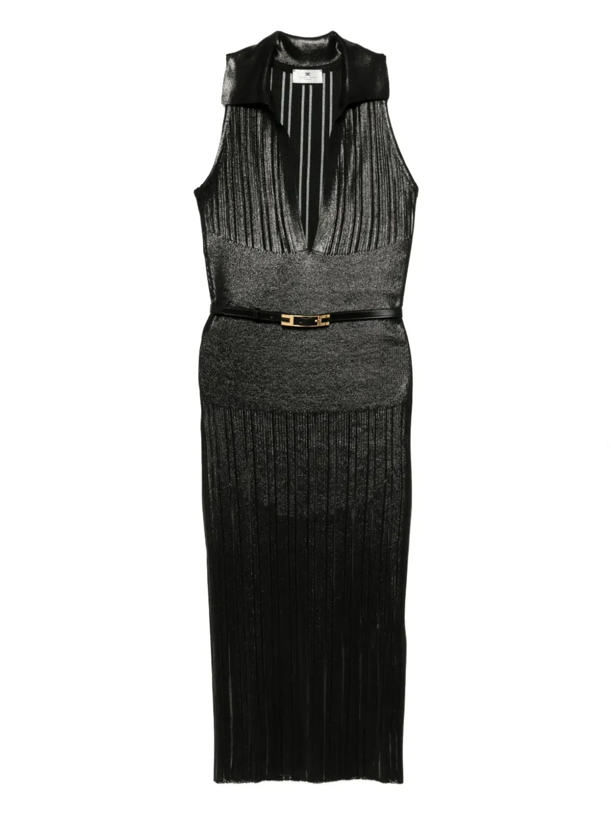Elisabetta Franchi ラミネートニットドレス - Black - 画像1