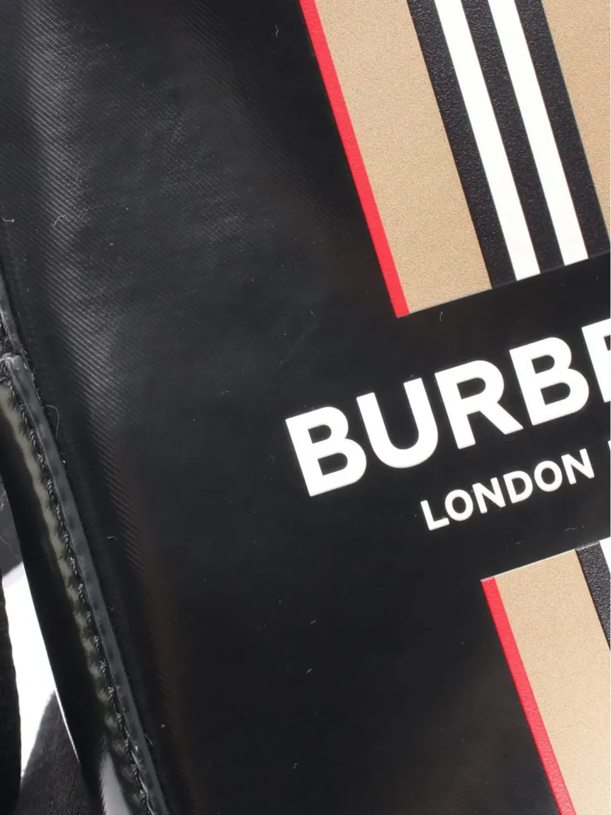 Burberry Pre-Owned Thornton ロゴストライプ コーテッドキャンバス クロスボディバッグ - ブラック - 画像5