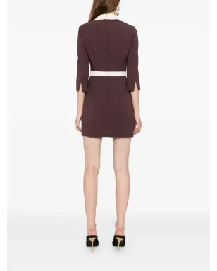 Elisabetta Franchi カラーブロック クレープ ドレス パープル - サムネイル4