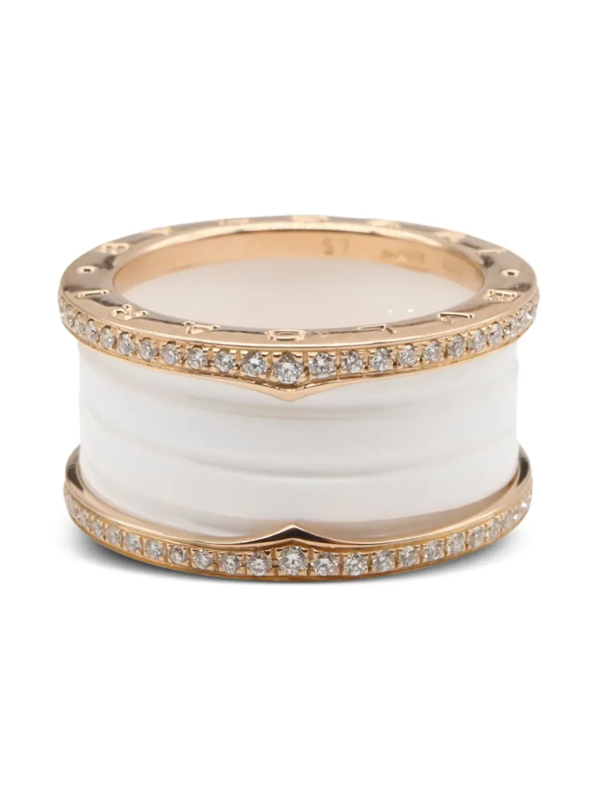 Bvlgari Pre-Owned 2010s 18K Rose Gold B-zero1 diamond ring - 画像1