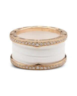 Bvlgari Pre-Owned 2010s 18K Rose Gold B-zero1 diamond ring - サムネイル1