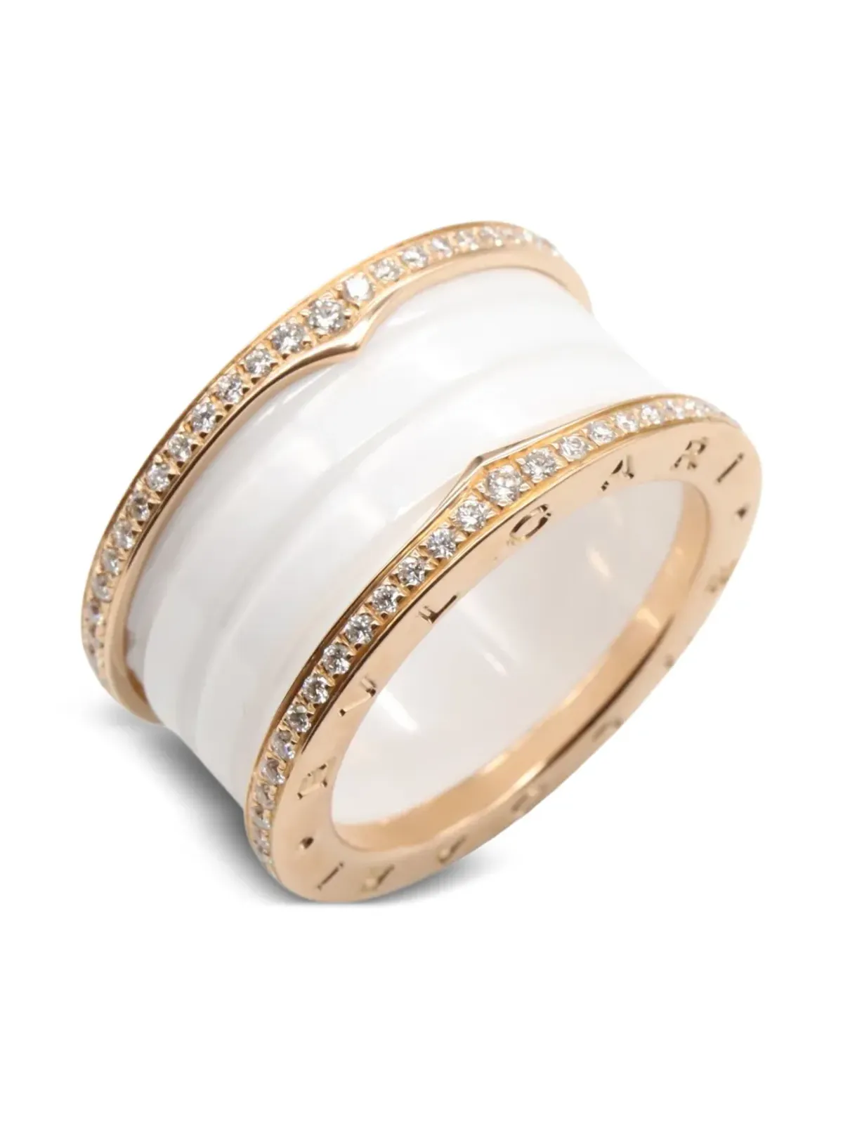 Bvlgari Pre-Owned 2010s 18K Rose Gold B-zero1 diamond ring - 画像2