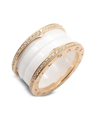 Bvlgari Pre-Owned 2010s 18K Rose Gold B-zero1 diamond ring - サムネイル2