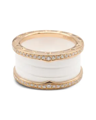 Bvlgari Pre-Owned 2010s 18K Rose Gold B-zero1 diamond ring - サムネイル3