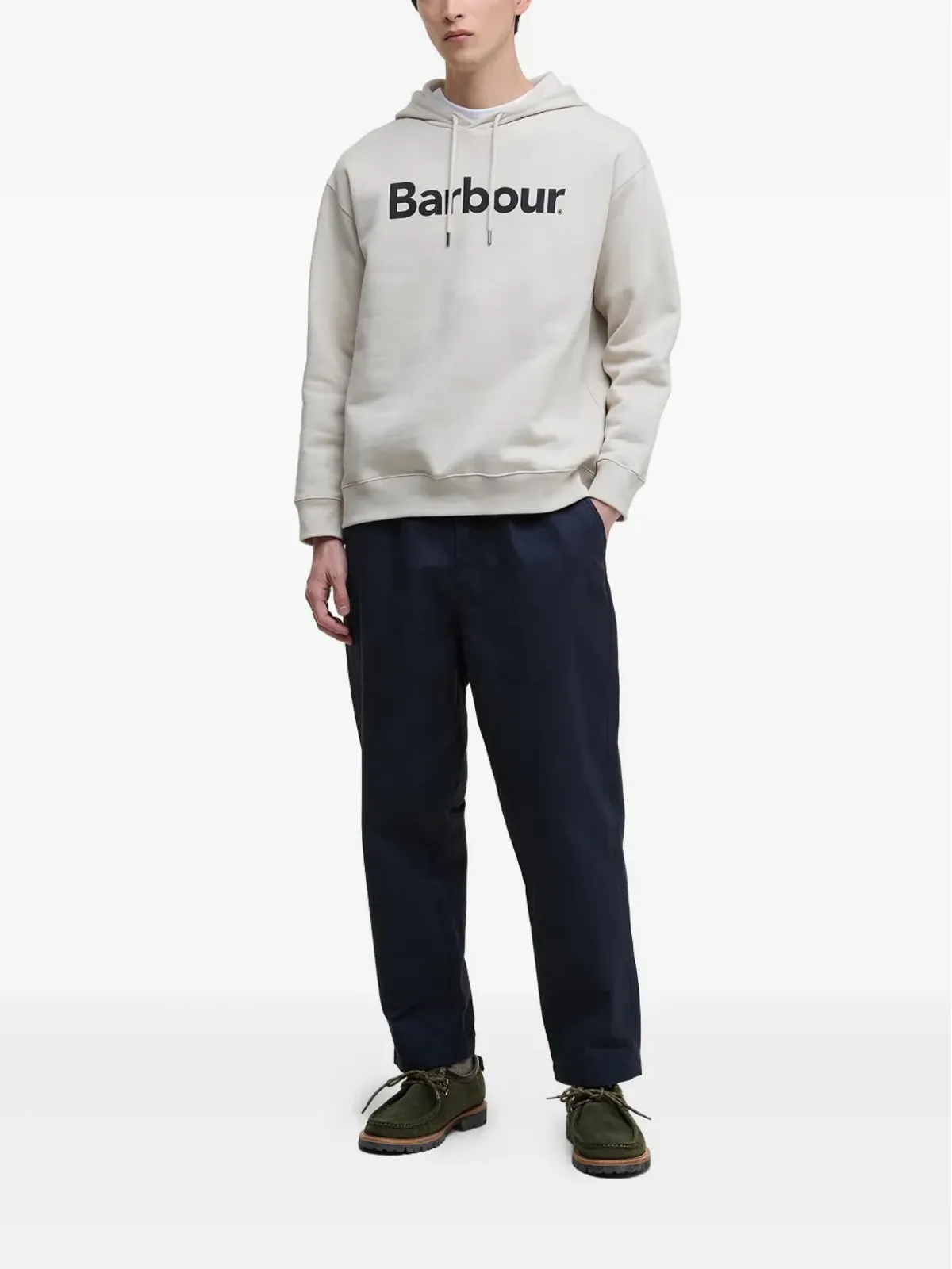 Barbour ロゴプリント コットン フーディ - 画像2