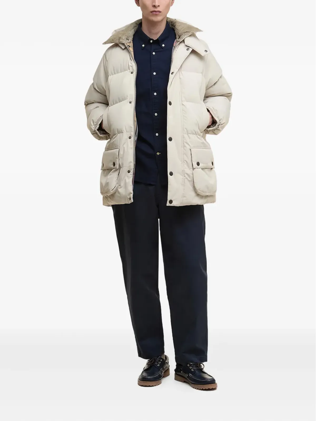 Barbour Beaufort キルテッド コーデュロイカラー ジャケット - 画像2