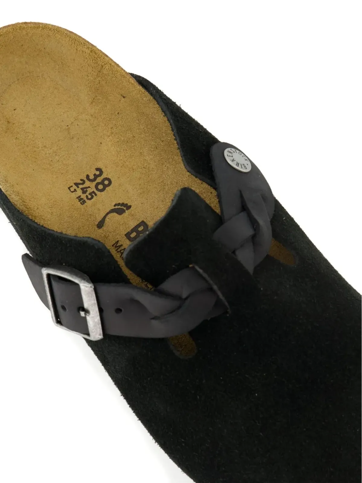 Birkenstock ボストン 編み込みストラップ レザー ミュール - 画像4