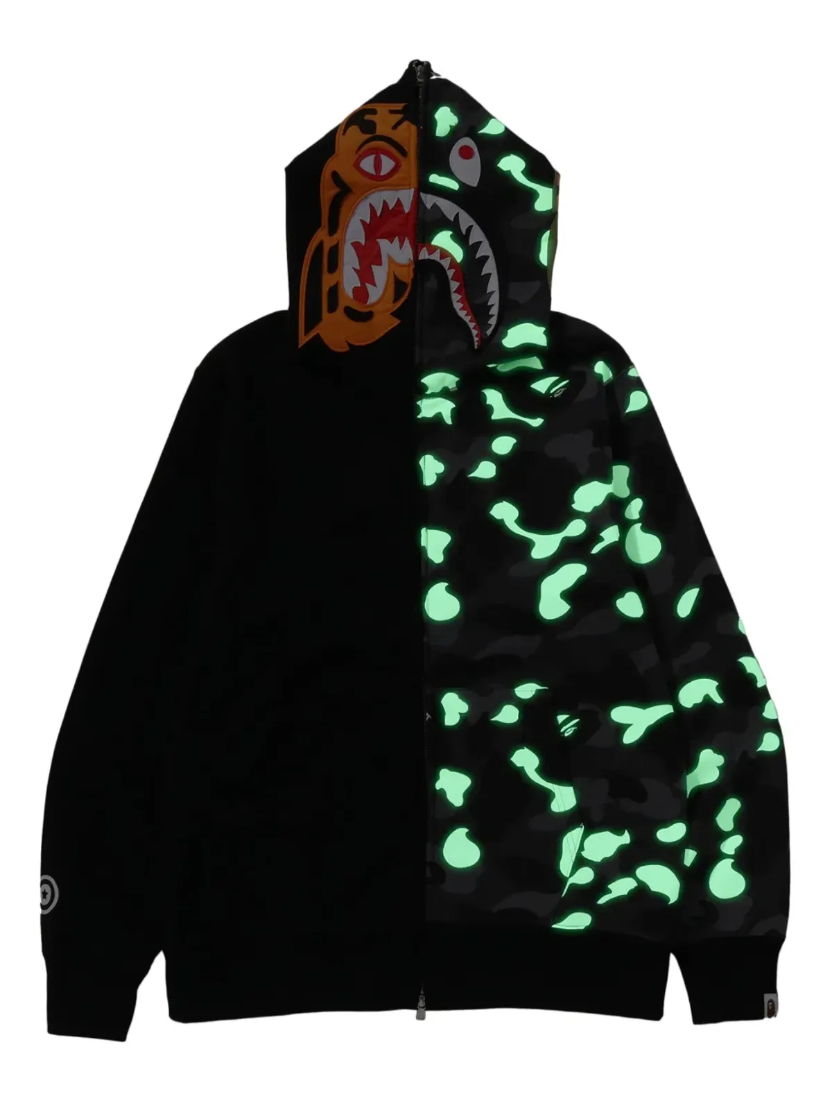 A BATHING APE® Cityカモタイガーシャーク ジップアップフーディー - ブラック - 画像5