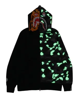 A BATHING APE® Cityカモタイガーシャーク ジップアップフーディー - ブラック - サムネイル5