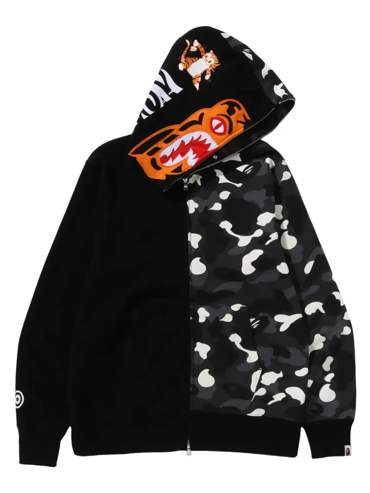 A BATHING APE® Cityカモタイガーシャーク ジップアップフーディー - ブラック - 画像4