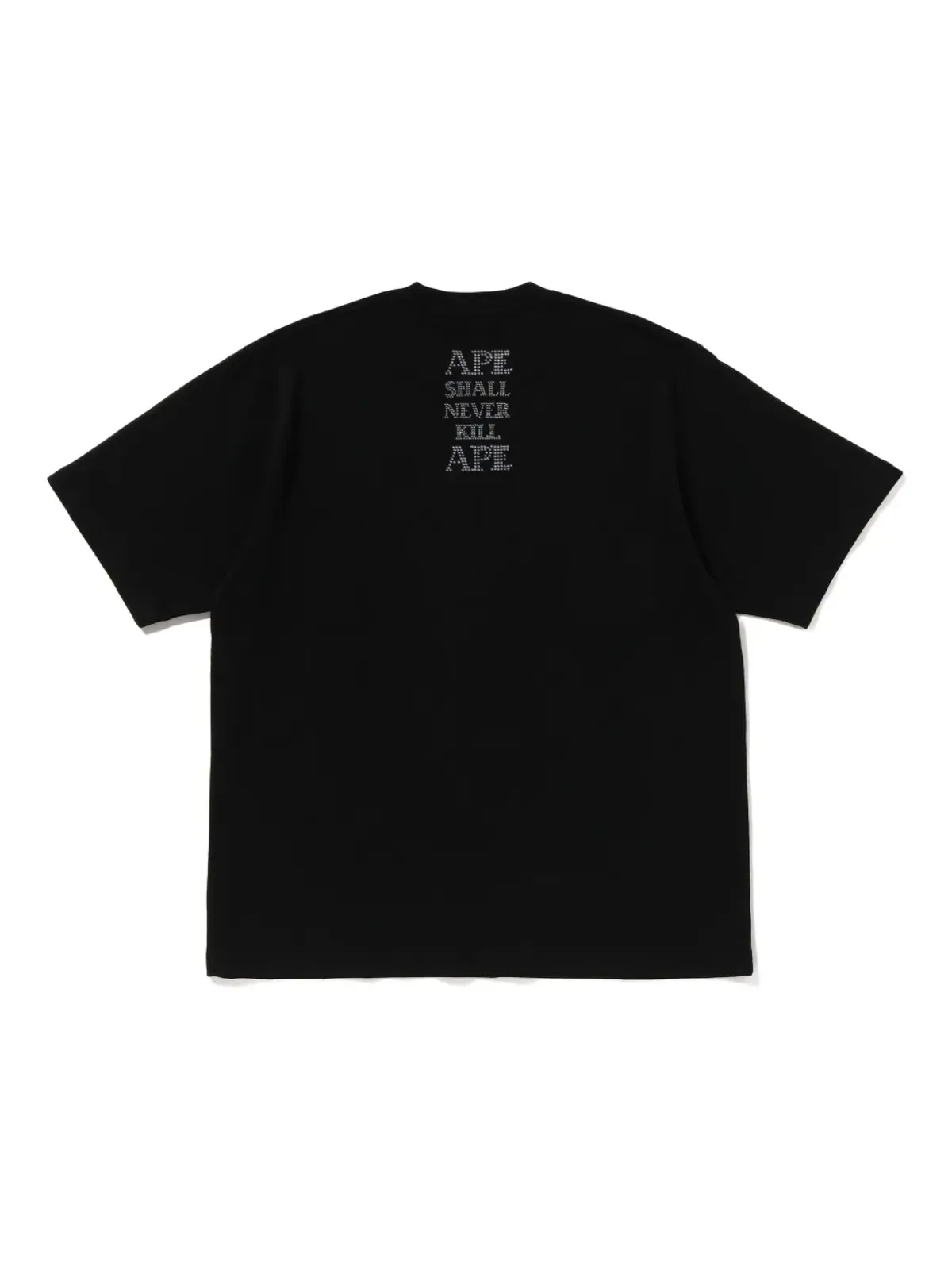 A BATHING APE® ラインストーン ロゴTシャツ ブラック - 画像2