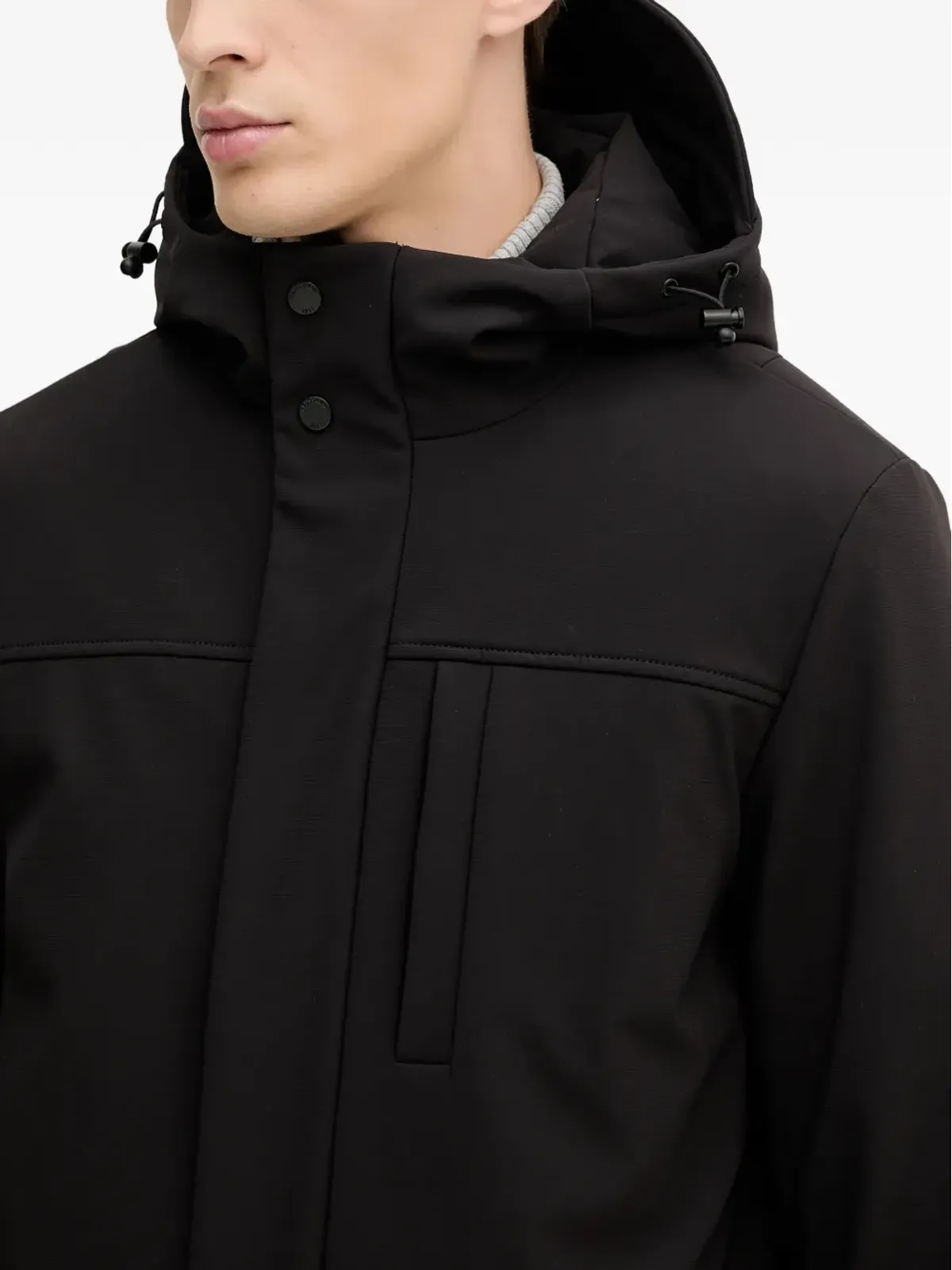 Trussardi ジップアップパーカコート（ブラック） - 画像4