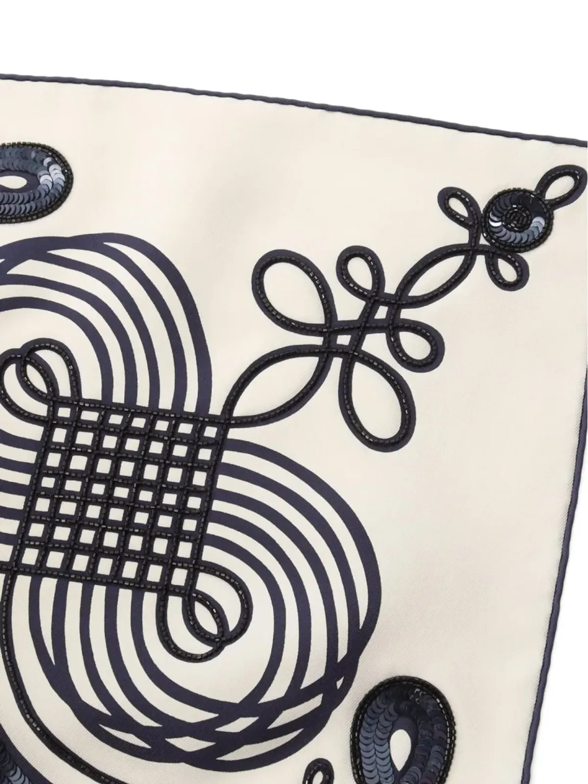 Hermès Pre-Owned Brandebourgs Tattoo bead-embroidered scarf - Neutrals - 画像2