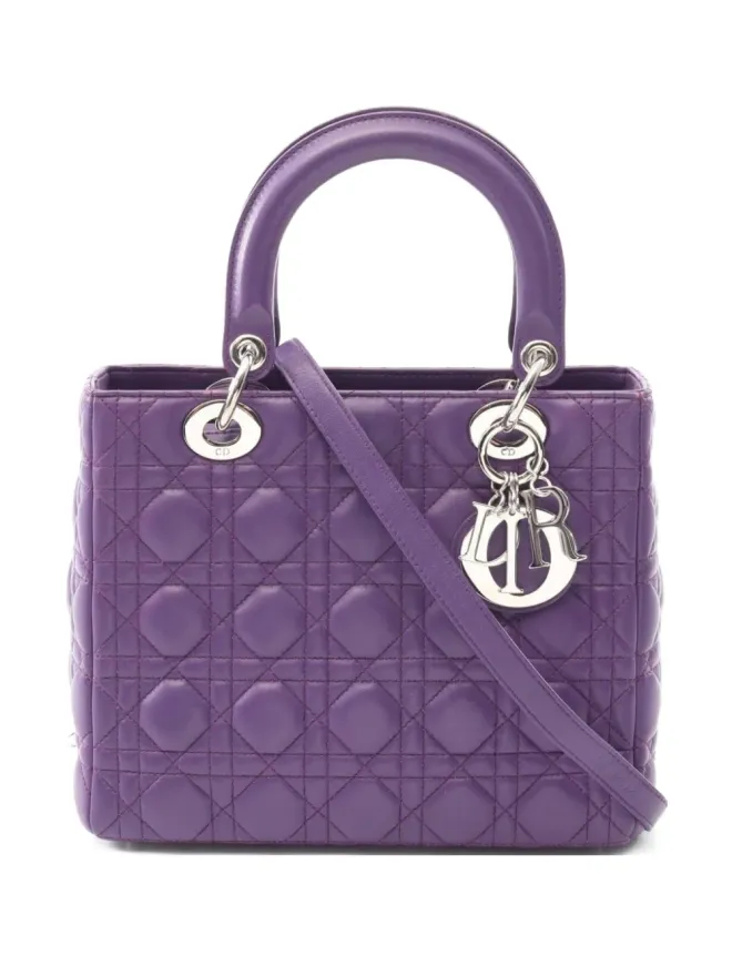 Christian Dior Pre-Owned Christian Dior Pre-Owned 2000s レディディオール キルテッドレザー ハンドバッグ - Purpleの商品画像