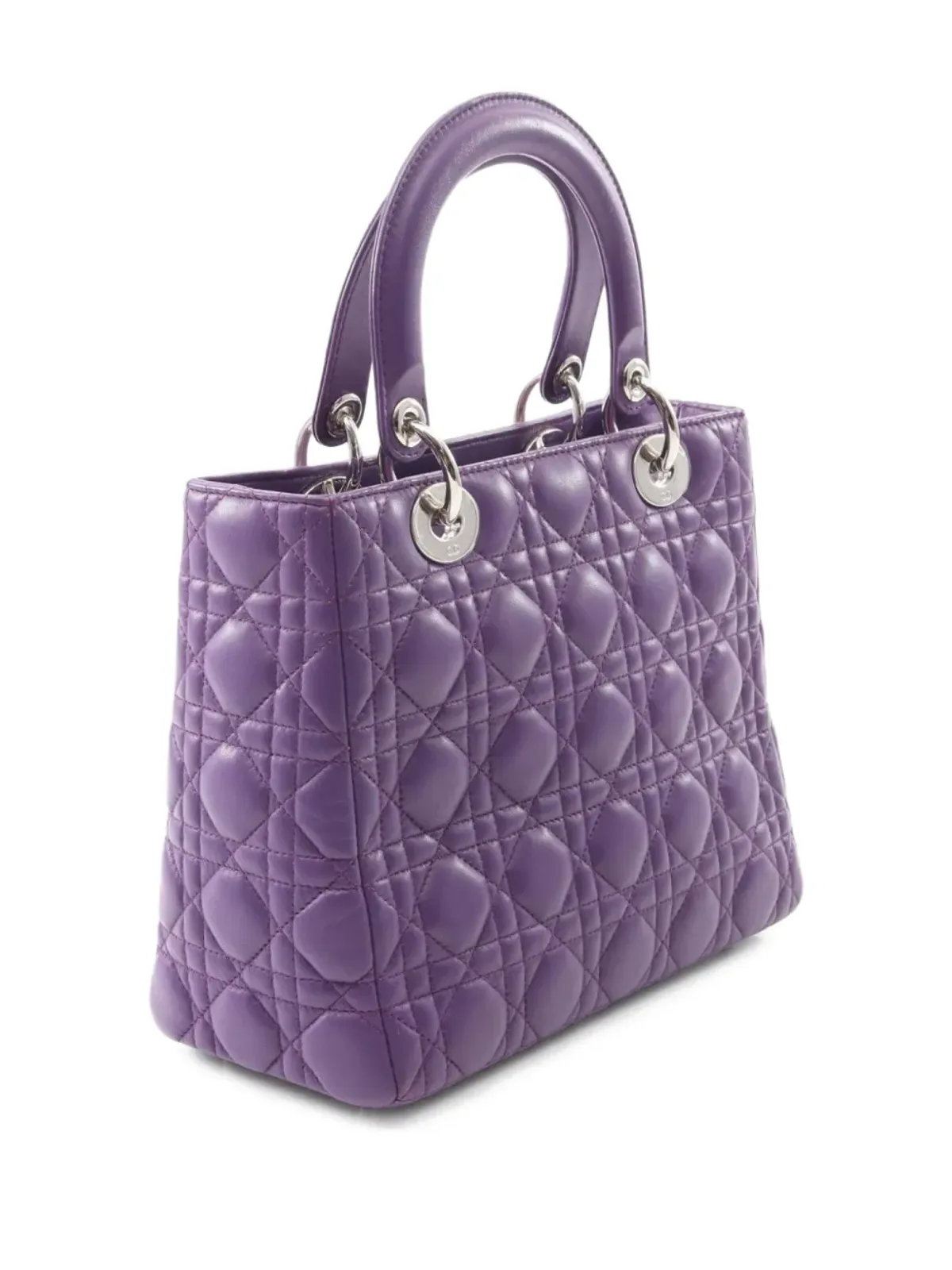 Christian Dior Pre-Owned 2000s レディディオール キルテッドレザー ハンドバッグ - Purple - 画像2