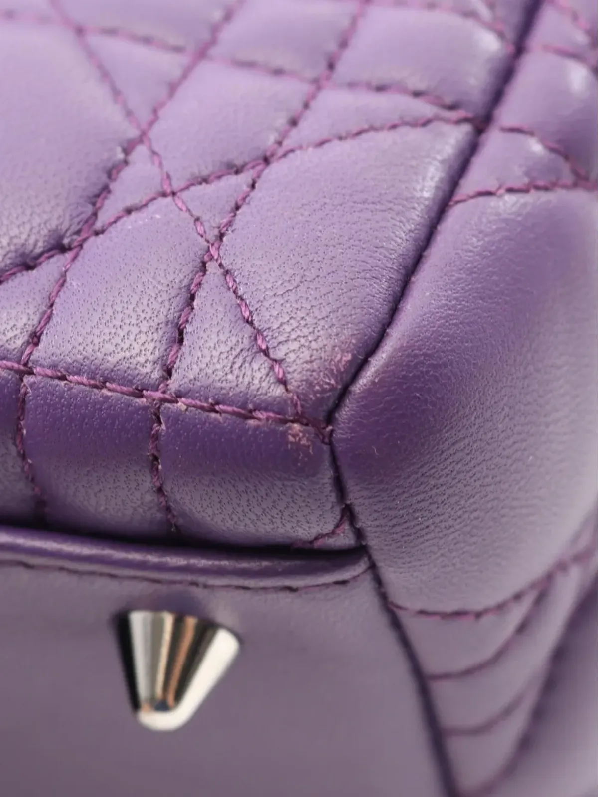Christian Dior Pre-Owned 2000s レディディオール キルテッドレザー ハンドバッグ - Purple - 画像4