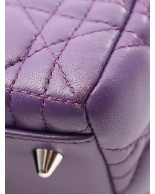 Christian Dior Pre-Owned 2000s レディディオール キルテッドレザー ハンドバッグ - Purple - サムネイル4