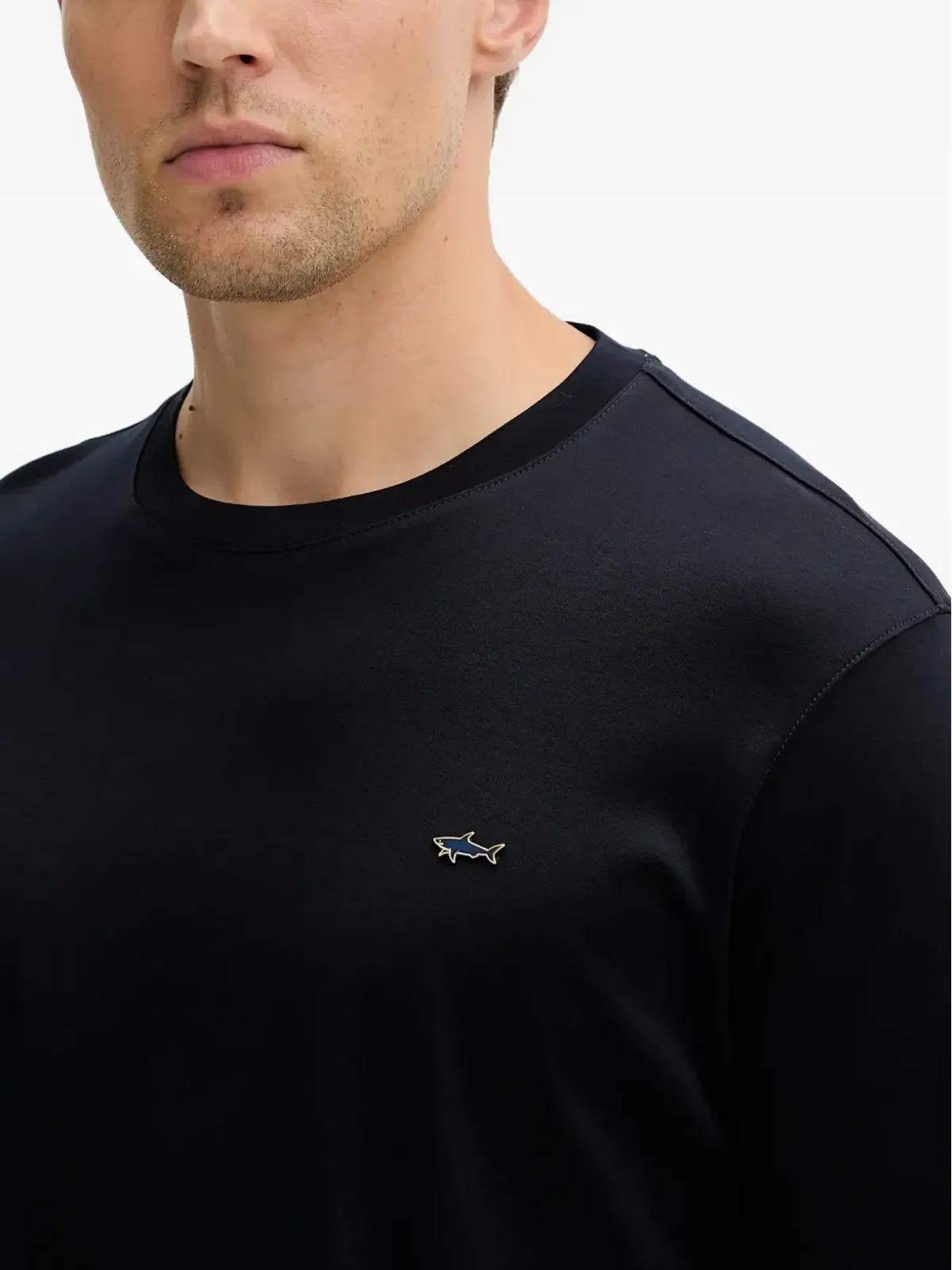 Paul & Shark シャークモチーフ長袖Tシャツ ブルー - 画像4