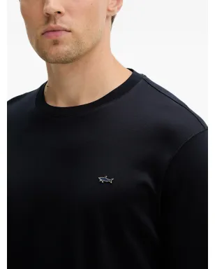 Paul & Shark シャークモチーフ長袖Tシャツ ブルー - サムネイル4