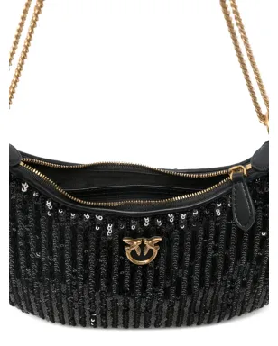 PINKO mini Half Moon sequinned shoulder bag - Black - サムネイル5