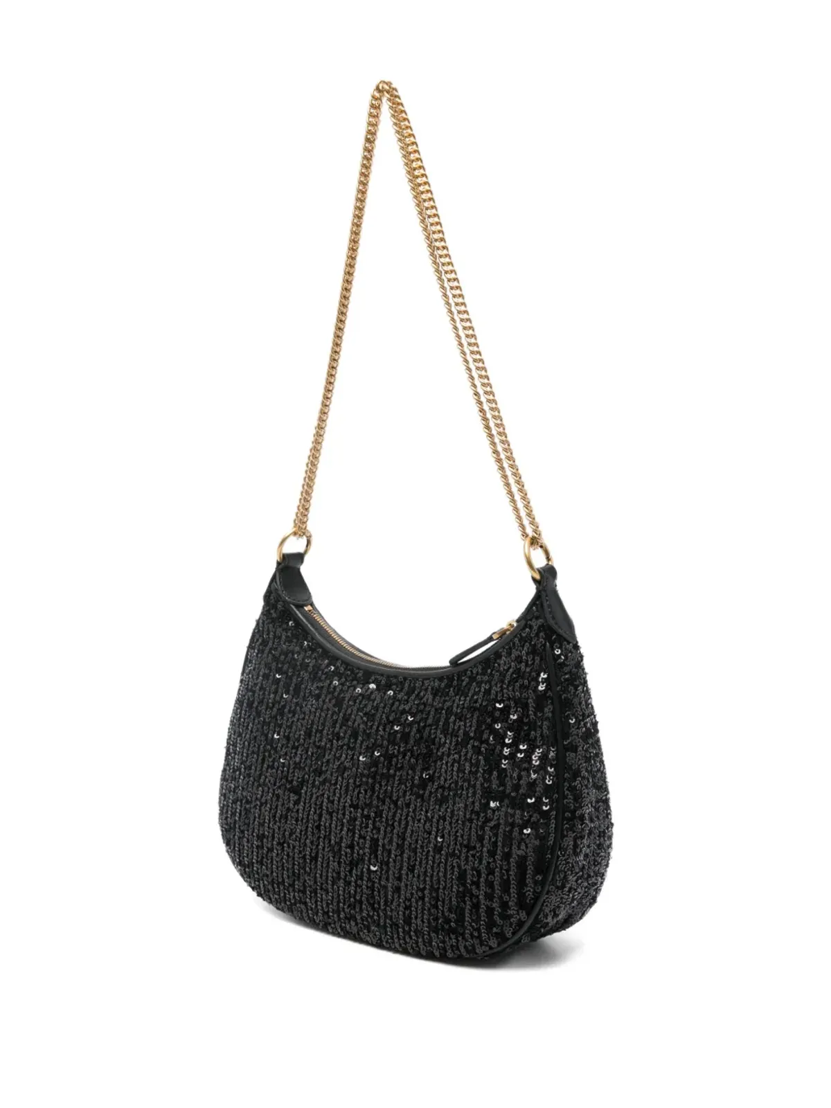 PINKO mini Half Moon sequinned shoulder bag - Black - 画像3