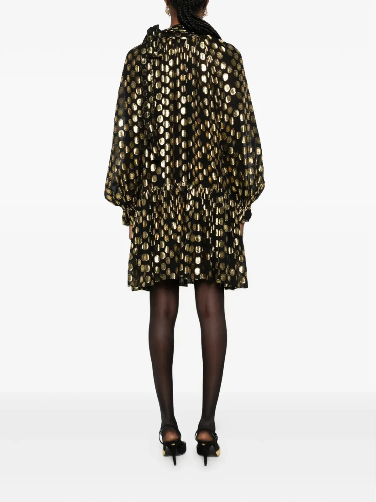 Ulla Johnson Loretta ポルカドット フリル ミニドレス - ブラック - 画像4