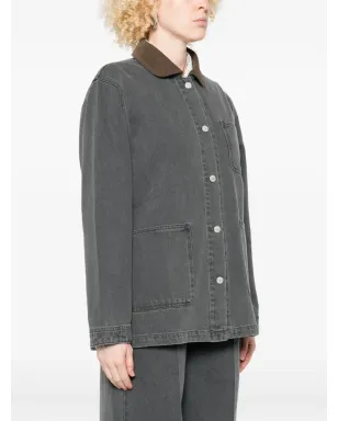 Officine Generale コーデュロイ襟付きデニムジャケット - サムネイル3