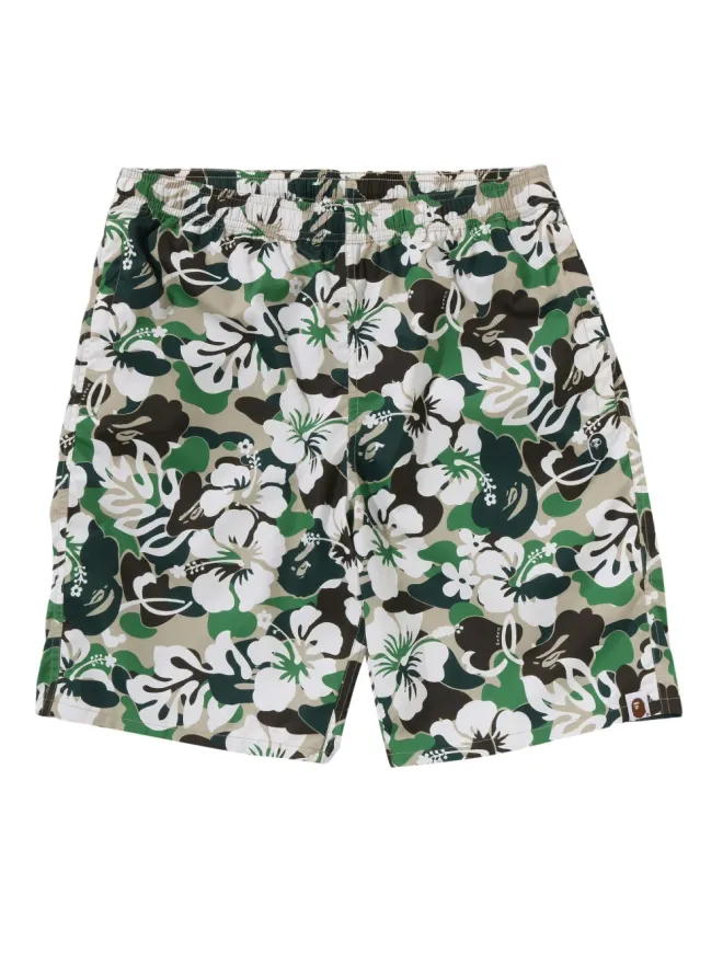 A BATHING APE® A BATHING APE® 花柄プリントスイムトランクス - Blackの商品画像
