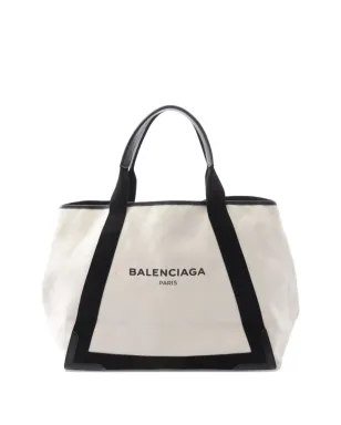 Balenciaga Pre-Owned 2000s ロゴプリント レザー トリム トートバッグ - サムネイル1
