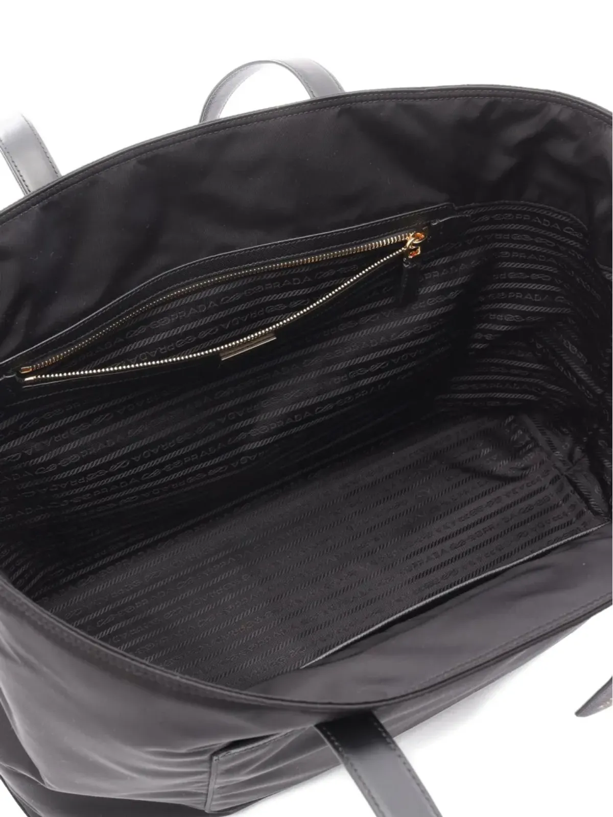 Prada Pre-Owned 2020s リエディション レザー・トリム トートバッグ - ブラック - 画像3