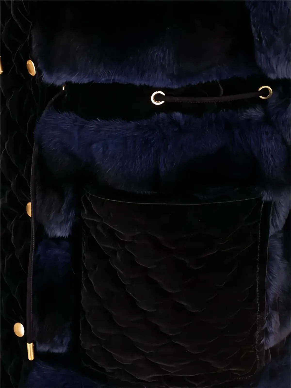 FENDI ファー付きキルティングコート - 画像3