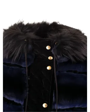 FENDI ファー付きキルティングコート - サムネイル4