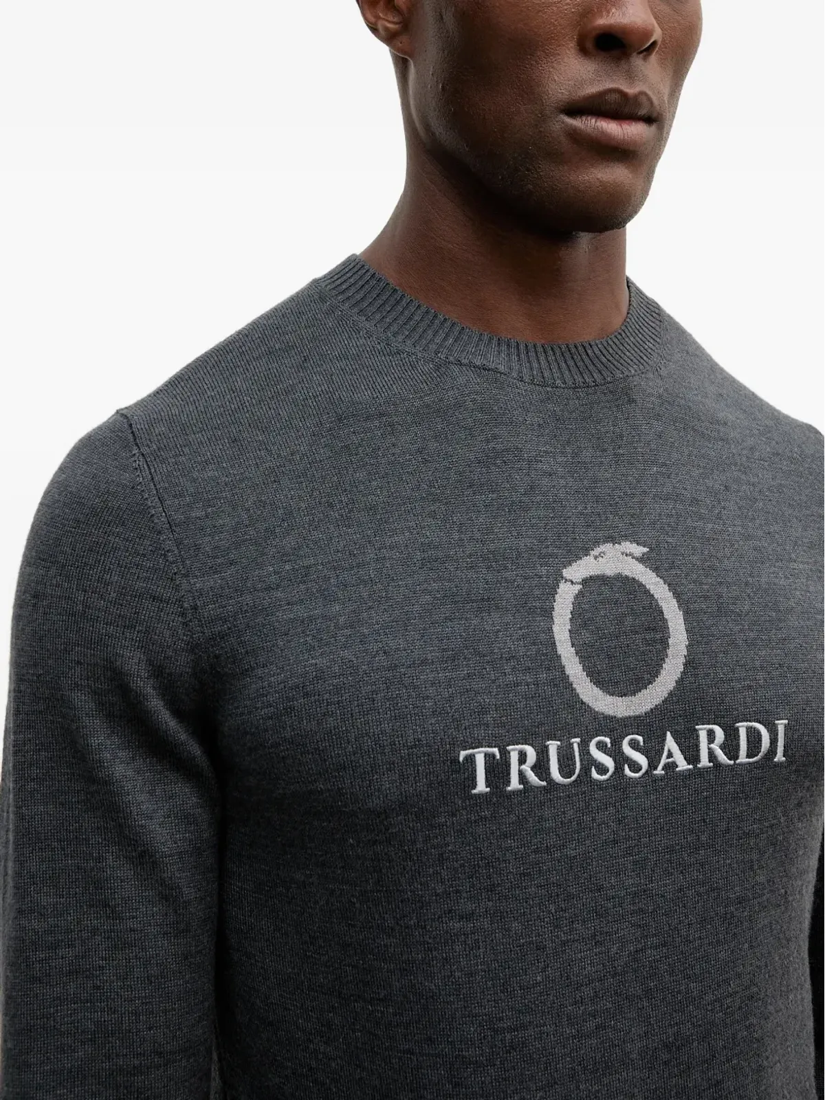 Trussardi ロゴプリント クルーネックセーター - 画像4