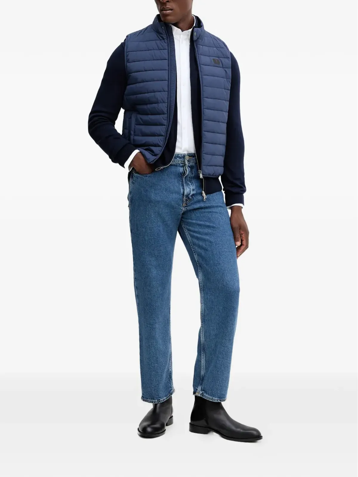 Trussardi キルティング ジレ（ジップアップ） ブルー - 画像2