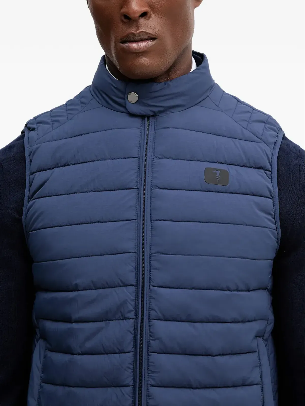 Trussardi キルティング ジレ（ジップアップ） ブルー - 画像4