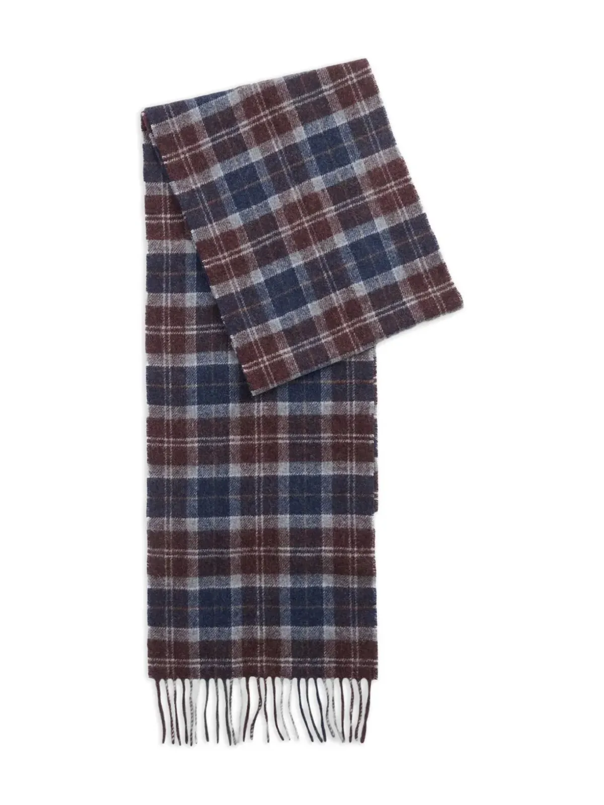 Barbour タータンチェックのフリンジスカーフ - 画像1