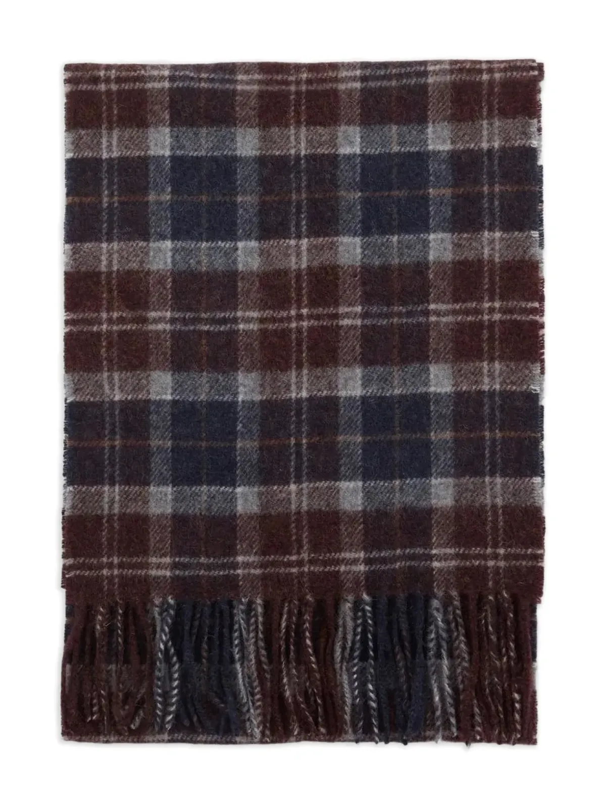Barbour タータンチェックのフリンジスカーフ - 画像2