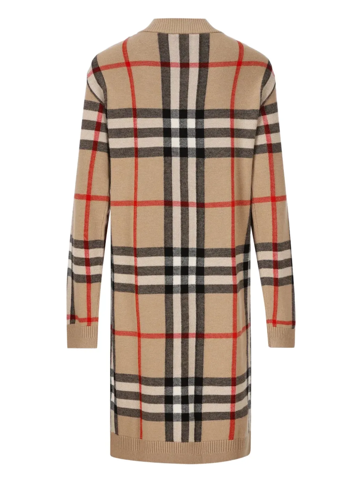 Burberry Kids チェック柄 Vネック ウール混紡ドレス - 画像2