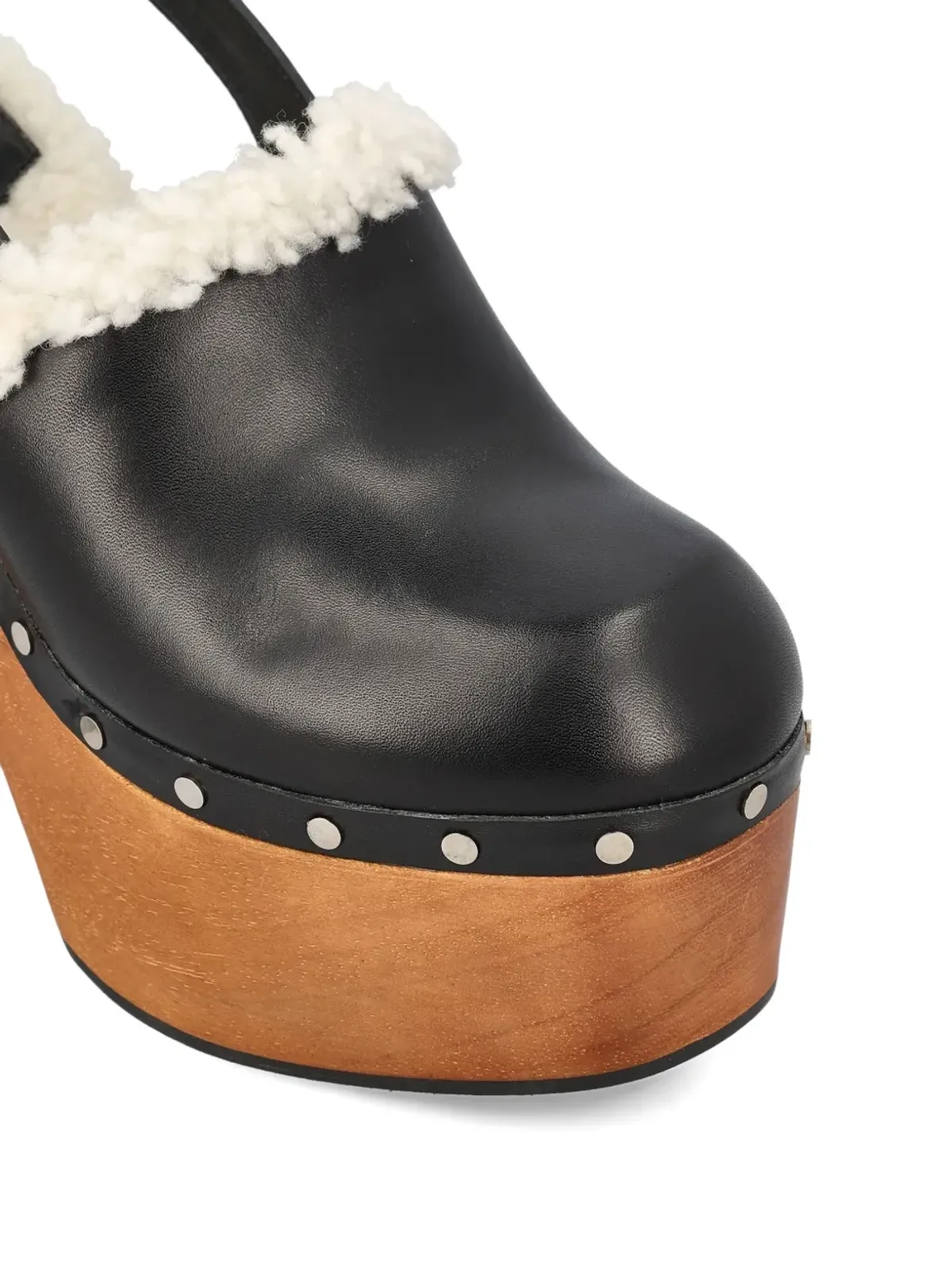 Jimmy Choo leather platform sheepskin sandals - Black - 画像3