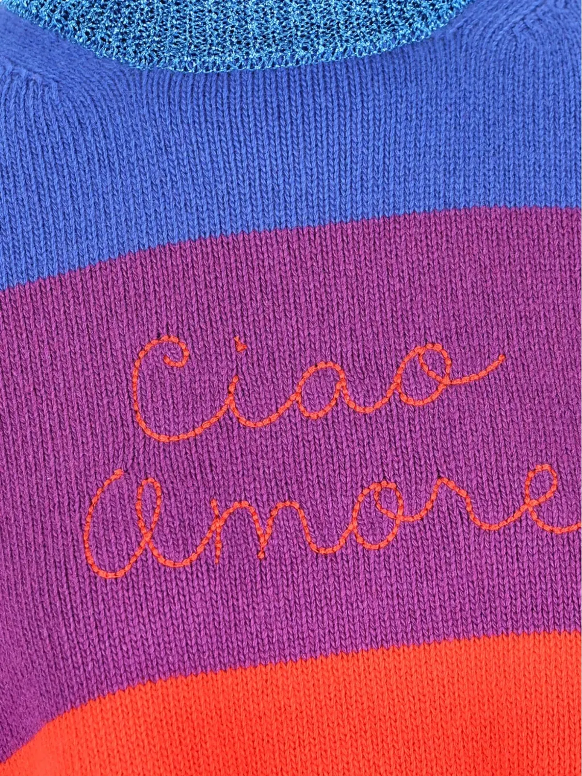 Giada Benincasa ストライプ柄刺繍ロゴセーター - 画像5